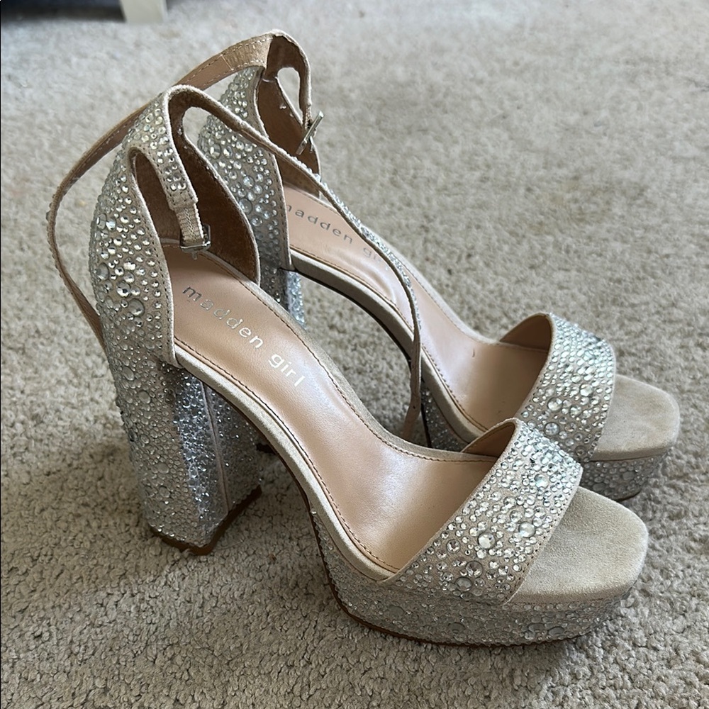 Madden Girl Silver Platform Heels